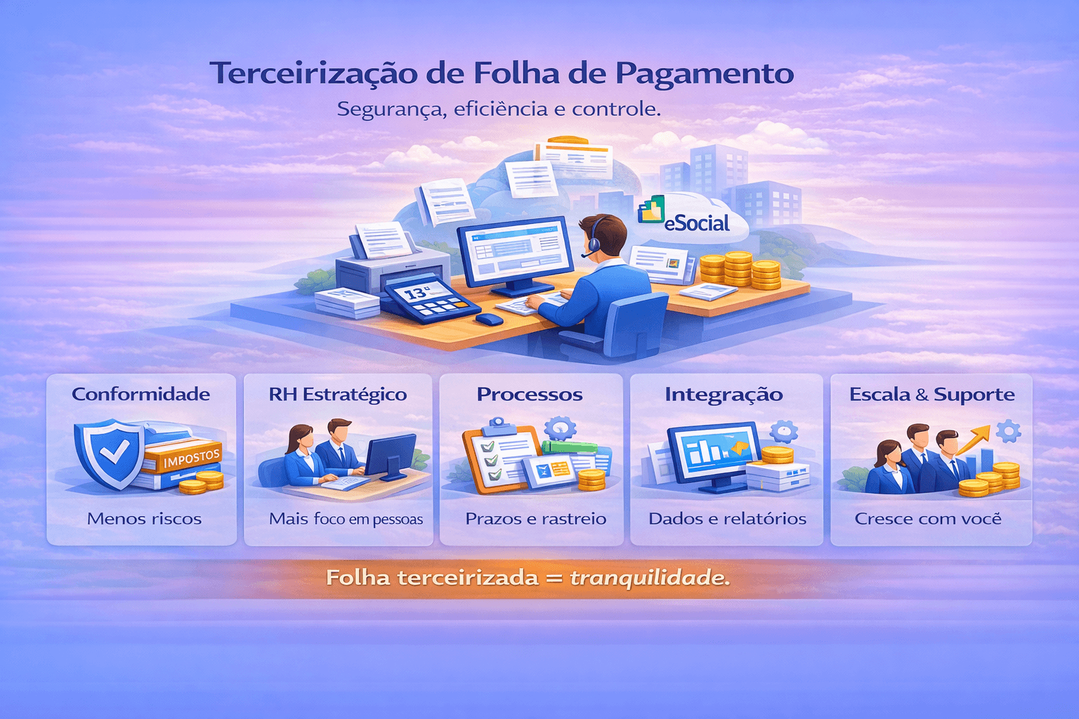 Principais benefícios da terceirização de folha de pagamento